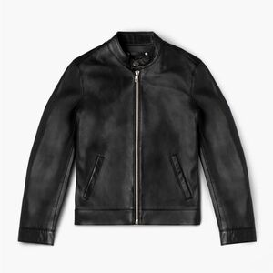 Thursday Boot Company Men’s Black Leather Racer Jacket — Size XL